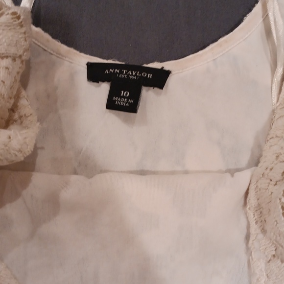 Ann Taylor lace cream top - Picture 2 of 3
